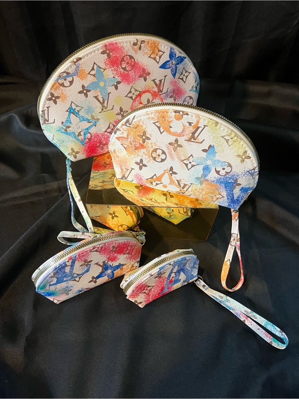Louis Vuitton Multicolor Cosmetic Bags Set of 4- Watercolor Monogram - Picture 6 of 9